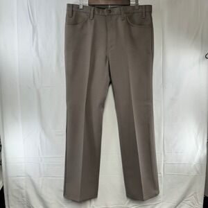 Levis Action Slacks Trousers Mens 38x32 (fit 37x32) Taupe Brown VTG Made USA 80s
